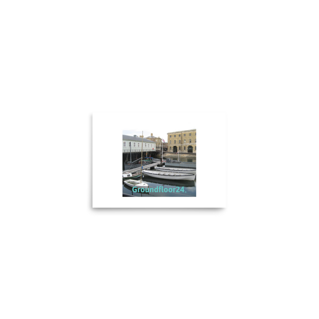 Boat on Water Poster with Groundfloor24 without House Logo