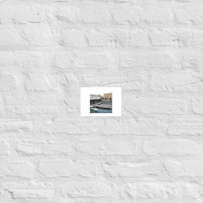 Boat on Water Poster with realestatepartner24 with house Logo