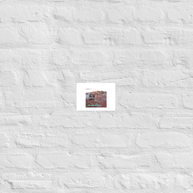 Roof Sunset View Poster with Groundfloor with House Logo