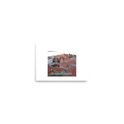 Roof Sunset View Poster with Groundfloor24 without House Logo