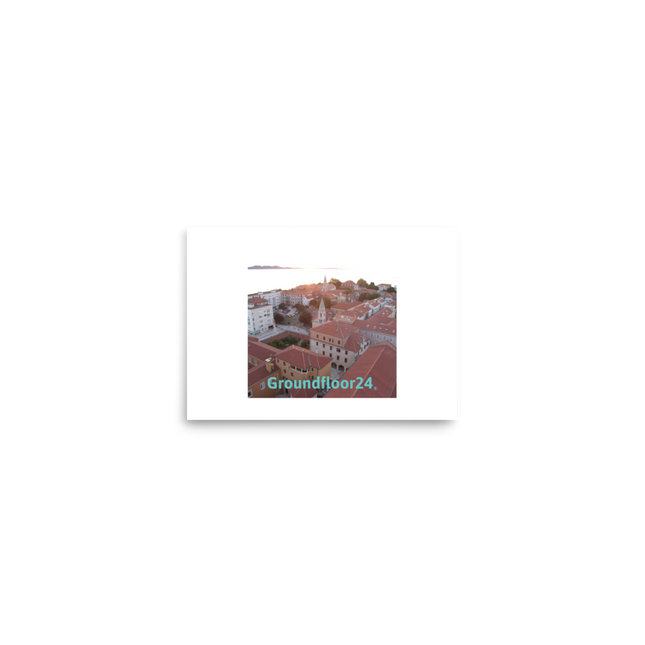 Roof Sunset View Poster with Groundfloor24 without House Logo