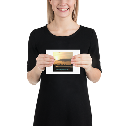 Majestic Sunset Poster with groundfloorview24 with House Logo