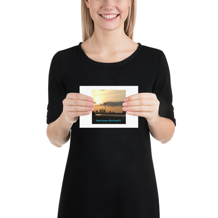 Majestic Sunset Poster with realestatematching24 without key Logo