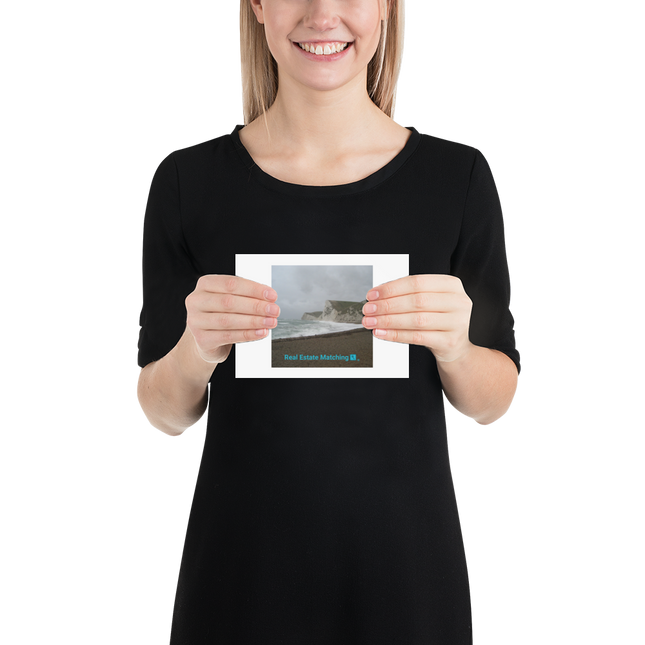 Waves and Sand Poster with realestatematching with key Logo