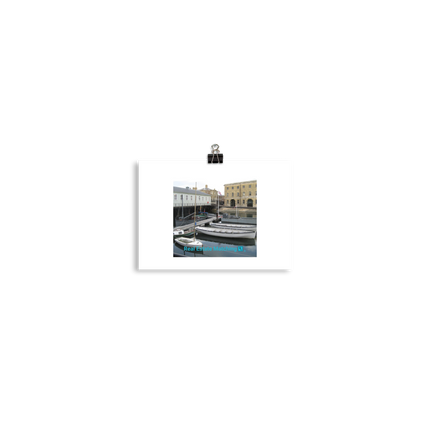 Boat on Water Poster with realestatematching with key Logo