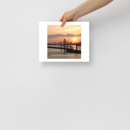 Evening Glow Poster with realestatepartner24 with house Logo