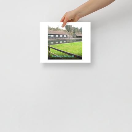 Lakeside Serenity Poster with realestatepartner24 with house Logo