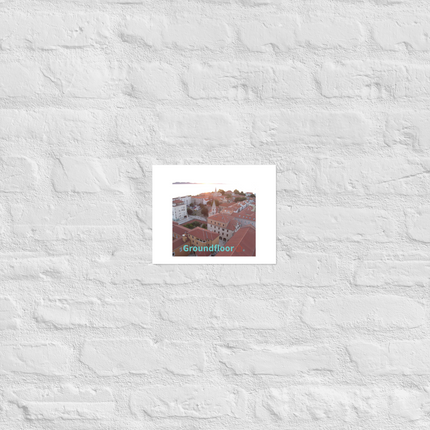 Roof Sunset View Poster with Groundfloor with House Logo