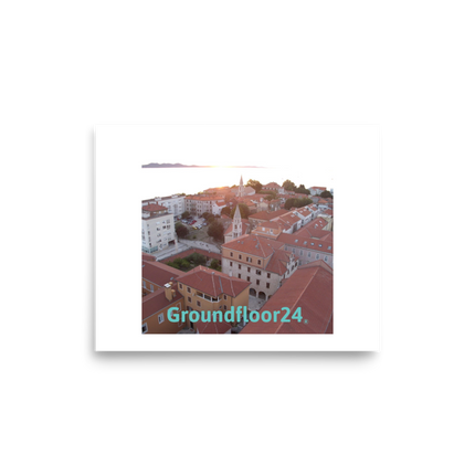 Roof Sunset View Poster with Groundfloor24 without House Logo