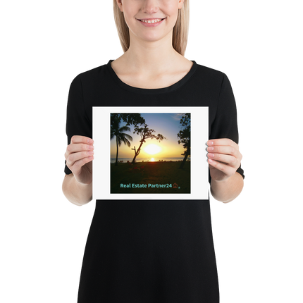 Beutiful Sea View Poster with realestatepartner24 with house Logo