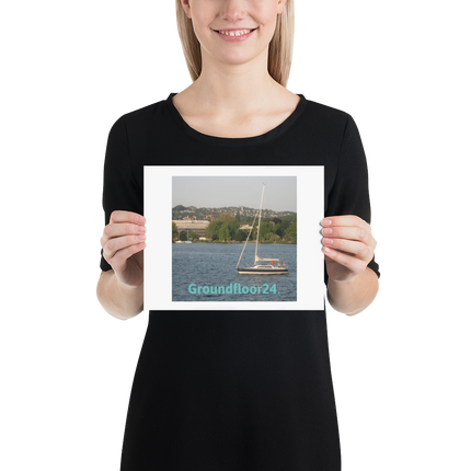 Boat on the River Poster with Groundfloor24 without House Logo