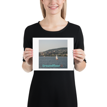 Beutiful River & Hills Sinari Poster with Groundfloor with House Logo