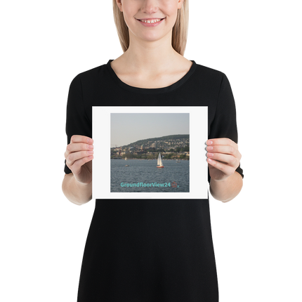 Beutiful River & Hills Sinari Poster with realestatematching with key Logo