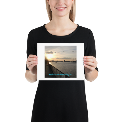 Awesome River View Poster with realestatematching24 without key Logo