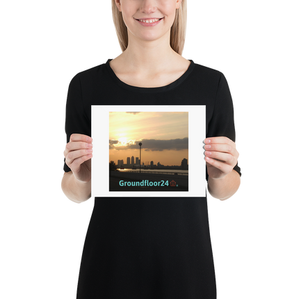 Majestic Sunset Poster with Groundfloor24 with House Logo