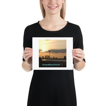 Majestic Sunset Poster with groundfloorview24 with House Logo