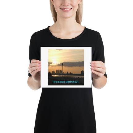 Majestic Sunset Poster with realestatematching24 without key Logo