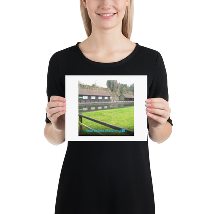 Lakeside Serenity Poster with realestatematching with key Logo
