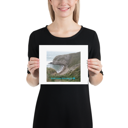 Sea & Hills Poster with realestatematching24 with key Logo