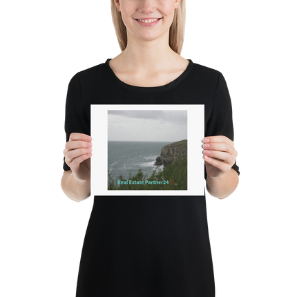 Seaside Serenity Poster with realestatepartner24 with house Logo