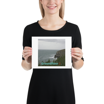 Seaside Serenity Poster with Groundfloor with House Logo