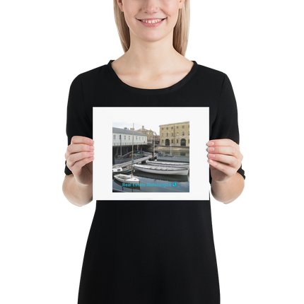Boat on Water Poster with realestatematching24 with key Logo