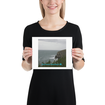 Seaside Serenity Poster with realestatematching24 with key Logo