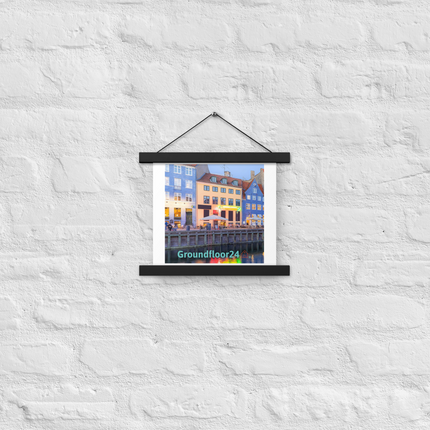 Nyhavn Poster with hangers with Groundfloor24 Logo