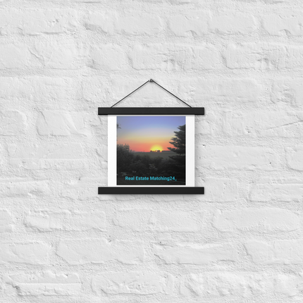 Beautiful Sunset Sinari Poster with hangers with realestatematching24 without key Logo