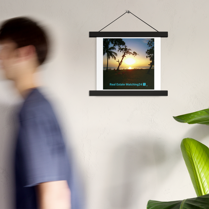 Beautiful Sea View Poster with hangers with realestatematching24 with key Logo