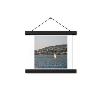 Beautiful River & Hills Sinari Poster with hangers with realestatematching24 without key Logo