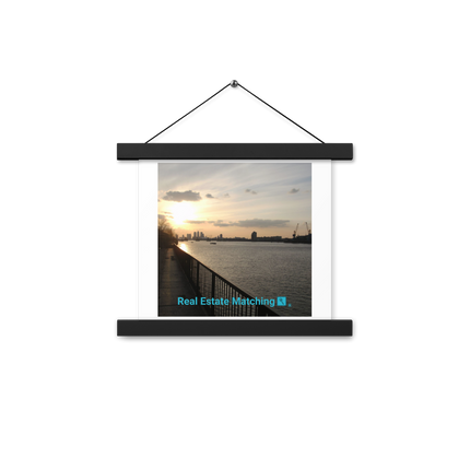 Awesome River View Poster with hangers with realestatematching with key Logo