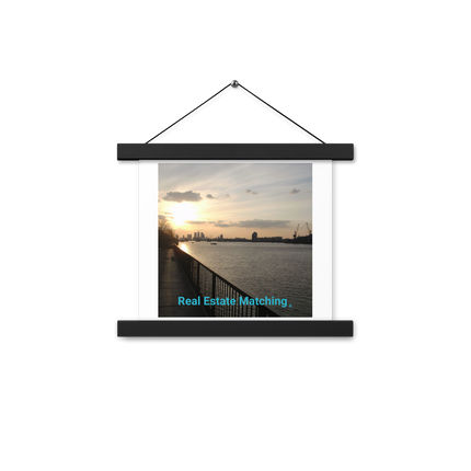 Awesome River View Poster with hangers with realestatematching without key Logo
