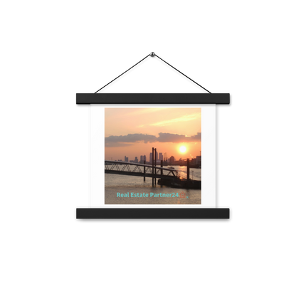 Evening Glow Poster with hangers with realestatepartner24 with house Logo