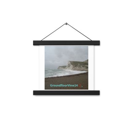 Waves and Sand Poster with hangers with groundfloorview24 with House Logo