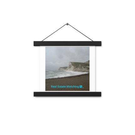 Waves and Sand Poster with hangers with realestatematching with key Logo