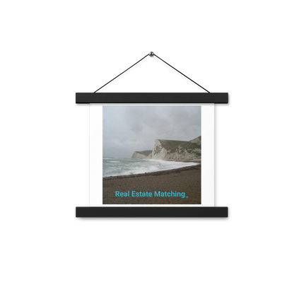 Waves and Sand Poster with hangers with realestatematching without key Logo