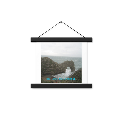 Coastal Escape Poster with hangers with realestatematching24 with key Logo