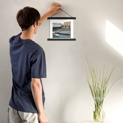 Boat on Water Poster with hangers realestatepartner24 with house Logo