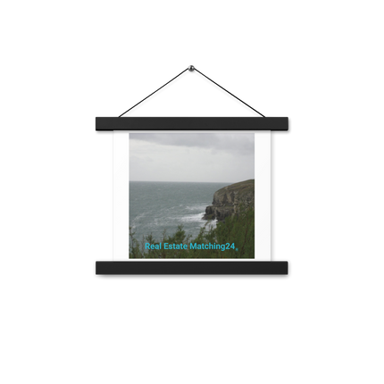 Seaside Serenity Poster with hangers with realestatematching24 without key Logo