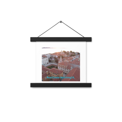 Roof Sunset View Poster with hangers with realestatematching24 without key Logo