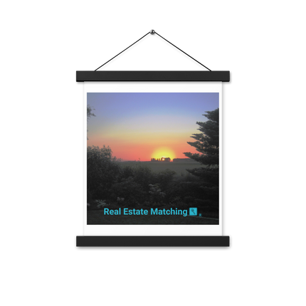 Beautiful Sunset Sinari Poster with hangers with realestatematching with key Logo