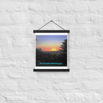 Beautiful Sunset Sinari Poster with hangers with realestatematching24 without key Logo