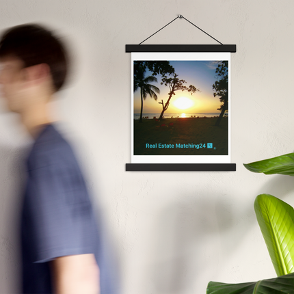 Beautiful Sea View Poster with hangers with realestatematching24 with key Logo