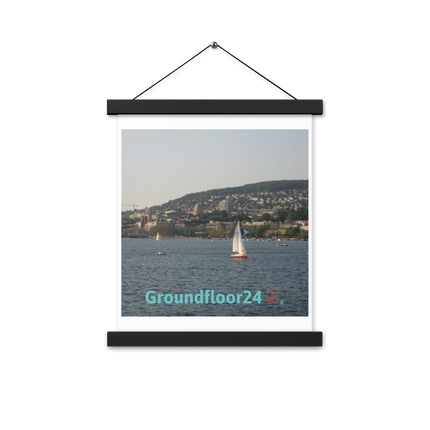 Beautiful River & Hills Sinari Poster with hangers with Groundfloor24 with House Logo