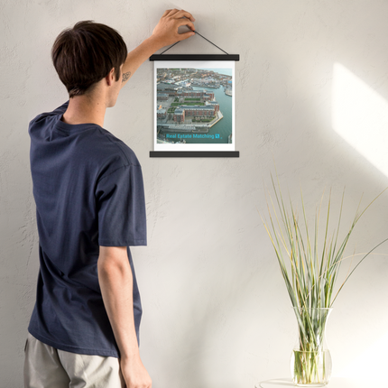 Nice City Poster with hangers with realestatematching with key Logo