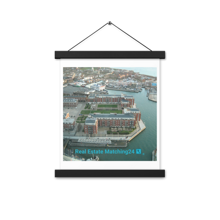 Nice City Poster with hangers with realestatematching24 with key Logo