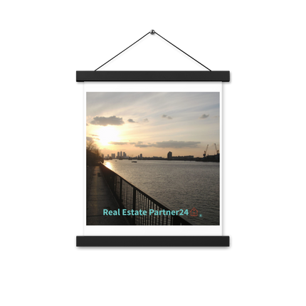 Awesome River View Poster with hangers with realestatepartner24 with house Logo