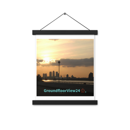 Majestic Sunset Poster with hangers with groundfloorview24 with House Logo