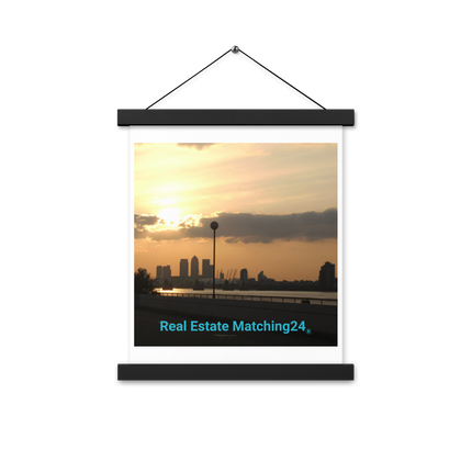 Majestic Sunset Poster with hangers with realestatematching24 without key Logo
